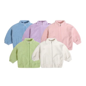 New Arrival Custom Children Jacket Pocket Kids Clothing Long Sleeve Mohair Cold Resistant Multiple Colors Autumn Winter Jackets
