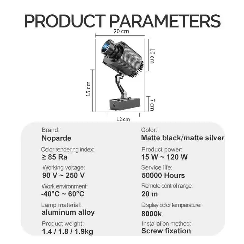 Outdoor Waterproof LED Advertising Projector - Digital  Logo Display Light, Billboard & Street Lighting with High Brightness
