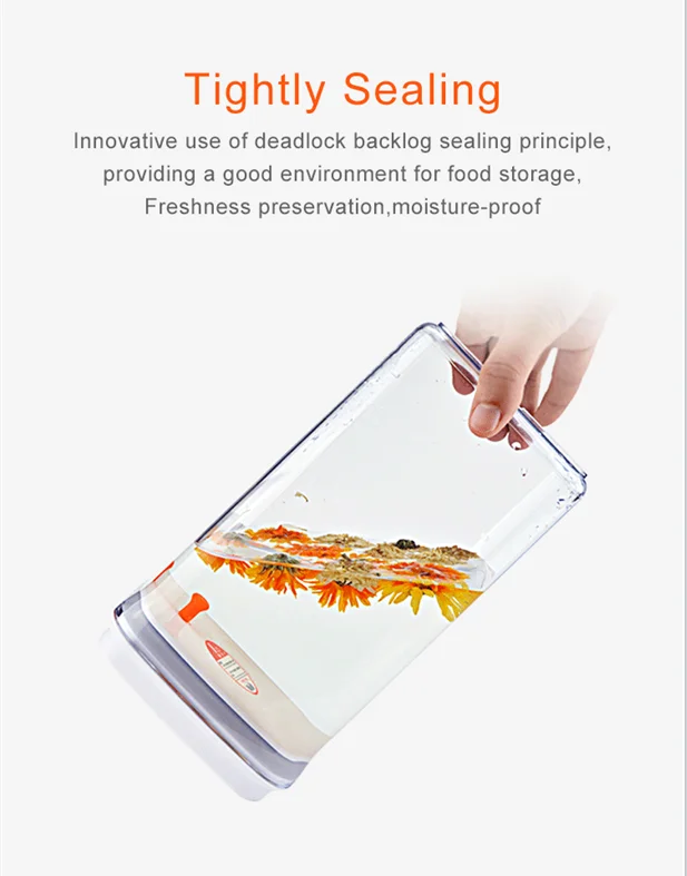 Pop Up Design Airtight Pop Push Kitchen Cereal Dry Food Storage Box