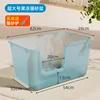 Caja de arena para gatos azul, tipo gelatina.
