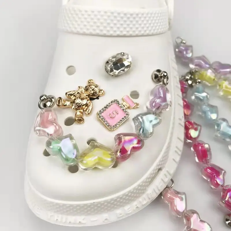 Encantos de Zapatos Brillantes con Cadena de Metal Encantos de Zueco Bonitos 13PCS Encantos de Diamantes de Cristal para Sandalias de Zueco Encantos de Decoración de Zapatos de Moda de Joyería 