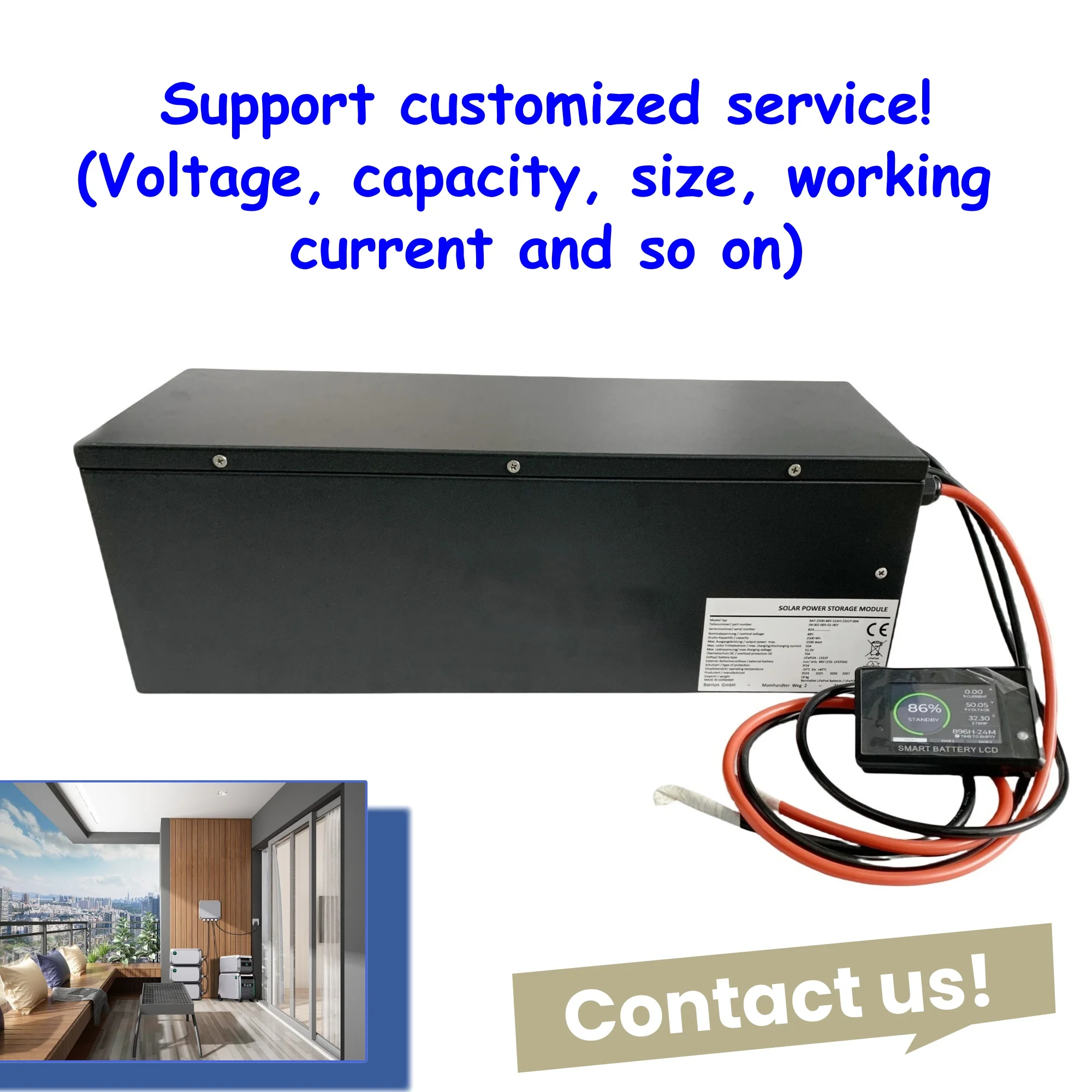 Balcony Energy Storage Battery Wall-mounted Lipower off-grid for Sustainable Living