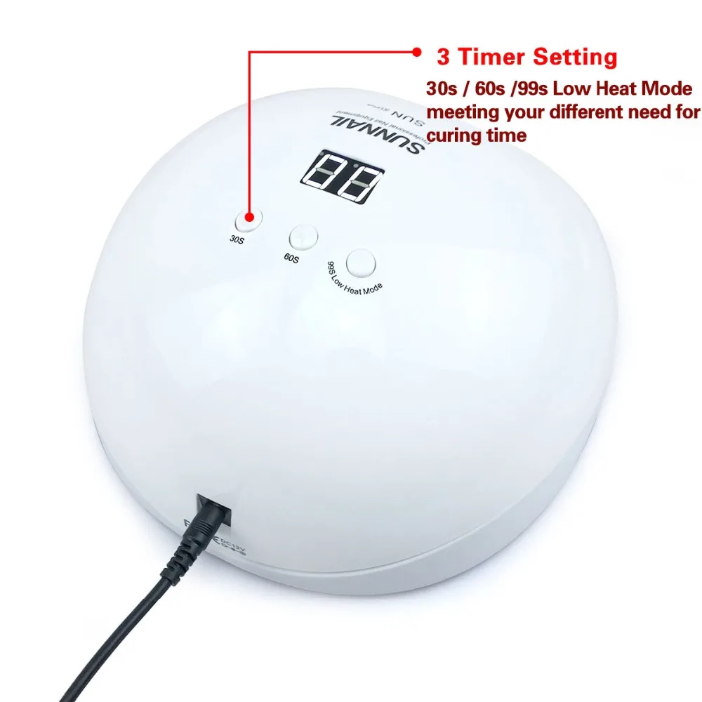 SUN X1 Plus 48W UV Light LED Nail Dryer UV LED Gel Nail Lamp Arched Shaped Lamps Nail Art Perfect Thumb Drying Solution