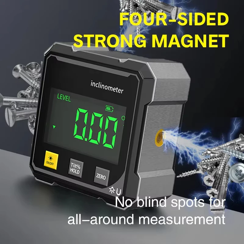 Pocket Digital Level Protractor Automotive Tool Professional Digital Display Angle Gauge 360 Degree Magnetic