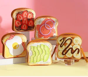 Custom Toast Style Shoulder Bag Design Female  Unique Creative Cartoon Handbag