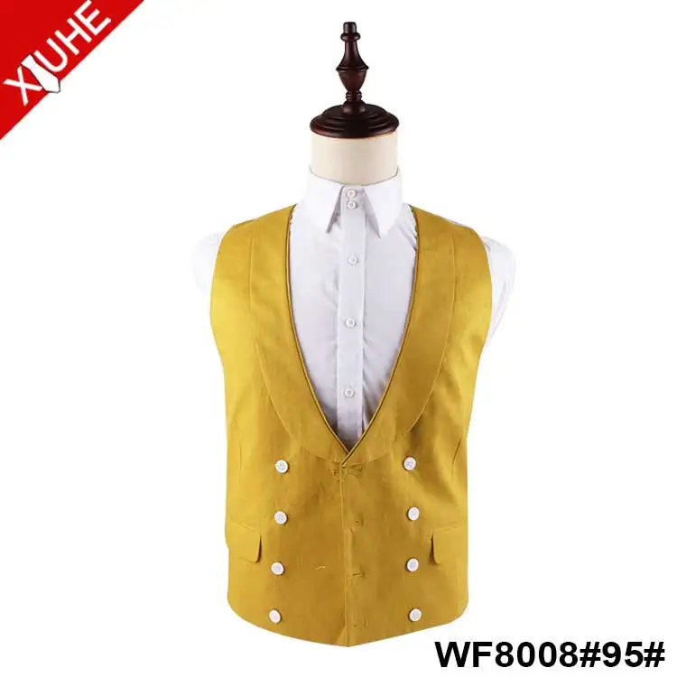 Custom Double Breasted Waistcoat Men Party Solid Fashion Vest