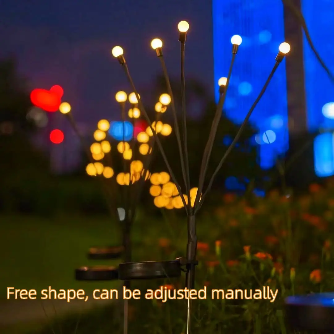 6/8/16 Led Solar Powered Wind-Powered Swaying Firefly Lamp Landscape Lights Garden Outdoor Waterproof Rgb Firework Holiday Light supplier