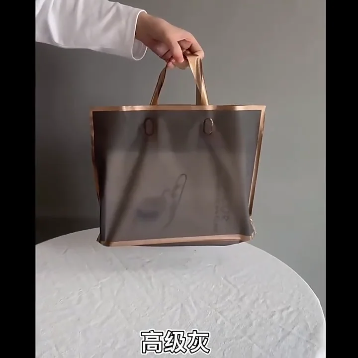 Recyclable Small Handle Shopping Bag Tote Bag Die Cut Plastic Cute