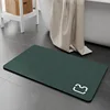 Tapis de bain en terre de diatomées nouvelle génération - tête de chat vert foncé