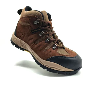 Zstep Hiking Boots Steel Toe Rubber and EVA Outsole Cow Suede Leather Big Mesh Lining Anti Smashing Anti Puncture