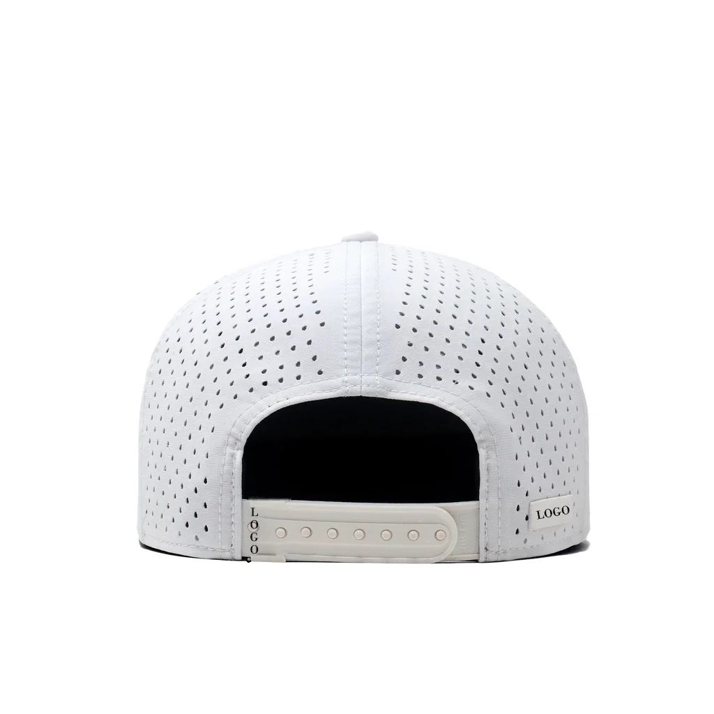 Custom Pvc Logo Men White 6 Panels Flat Brim Yupoong Snapback Hat ...