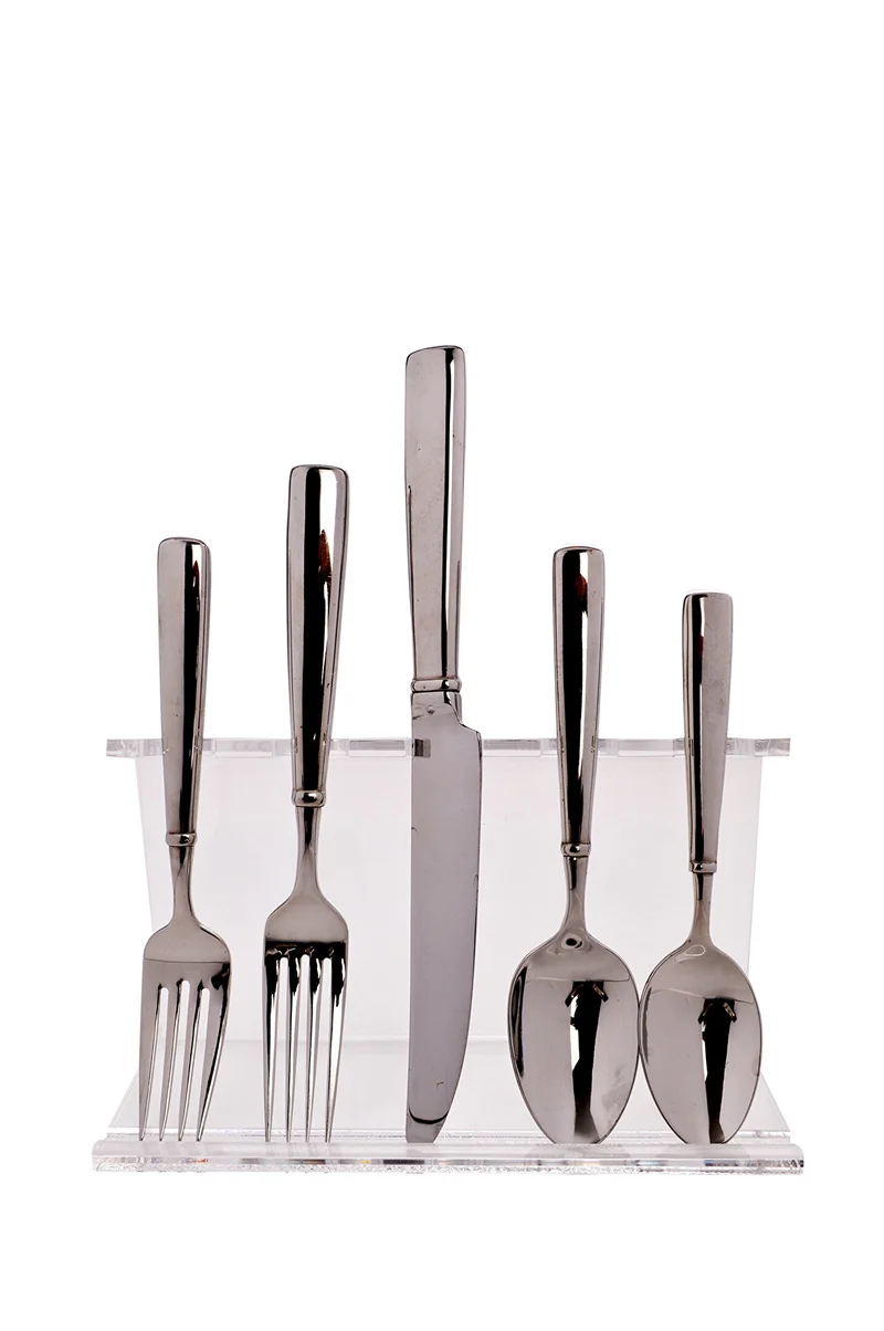 Clear Plexiglass Fork Collection Display Stand Flatware Organizer Rack