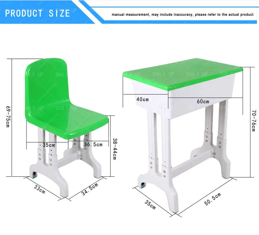 Adjustable School Desk And Chair Set Classroom Kids Reading Table And Chair For Student Primary School Reading Room