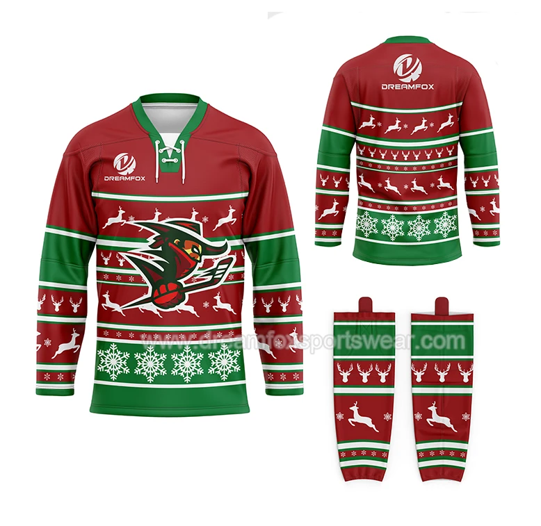 D1 Santa Riding Unicorn Funny Custom Hockey Jerseys