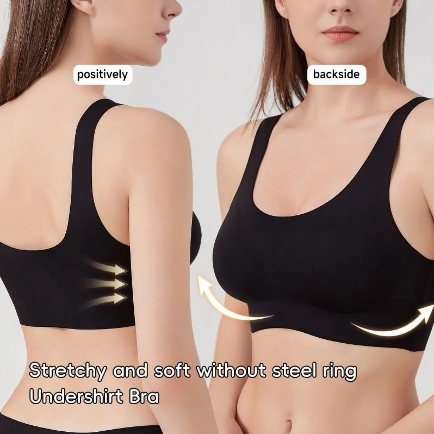 Women's Daily Wear Seamless Sleep Bra Customized Logo Soft Support Thin Spandex Elastic Fabric U Back tank top vest bra