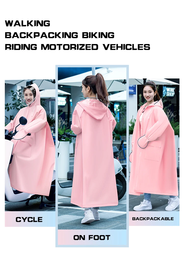 Women's Fashion Sexy Raincoat EVA Waterproof Rain coat for Hiking Fishing Camping Boys Girls details