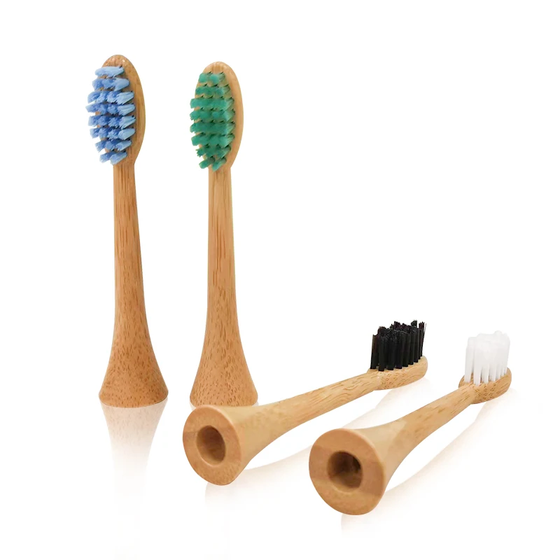 Бамбуковая насадка для электрической зубной щетки звуковая уход электрическая бамбуковая зубная щетка сменная пластиковые Бесплатные насадки