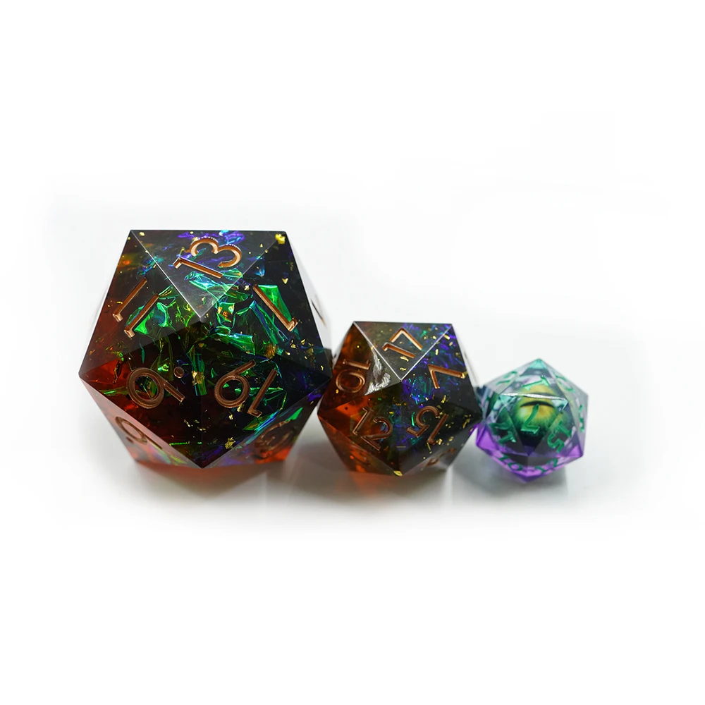 Yushun D20 Xumbo 50mm Gigante Poliedro Grande D20 para xogos de rol fabricado con resina para DND