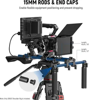 NEEWER Shoulder Mount Video Rig with Arca Quick Release DSLR Camera & Camcorder Mounting, Dual Handles 15mm Rods (16"/40cm) detail image