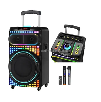 NDR-1260 wood speaker  Manufacturer  size double 6.5 Inch Portable Party Dj Wireless karaoker Speaker