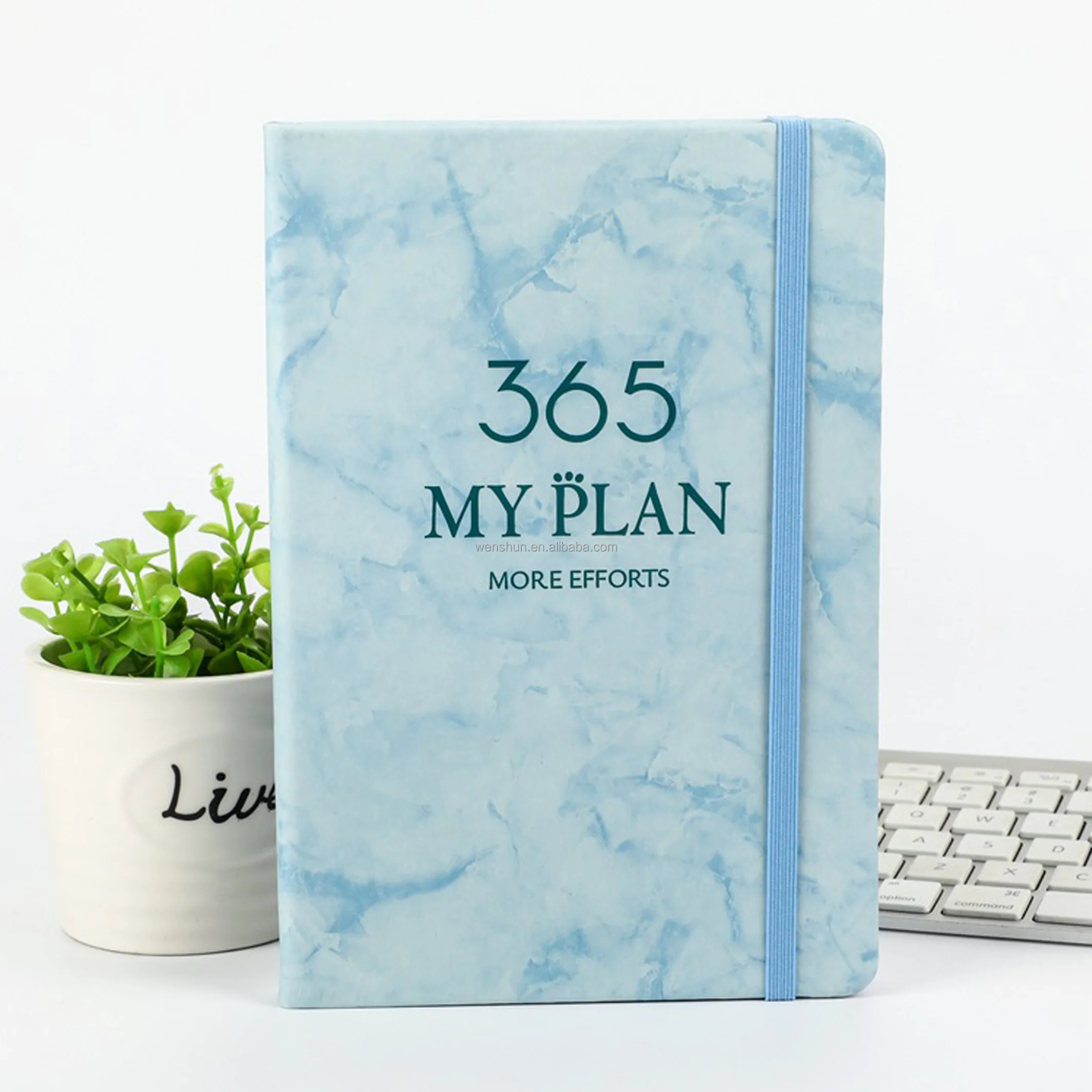 Wholesale 365 Days Diary Monthly Weekly Planner A5 PU Leather Notebook Custom Agenda 2024 Calendars Planners