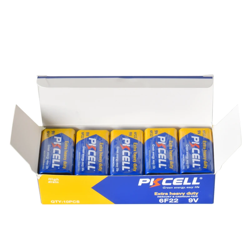 PKCELL 6F22 9V Carbon Battery Extra Heavy Duty Battery