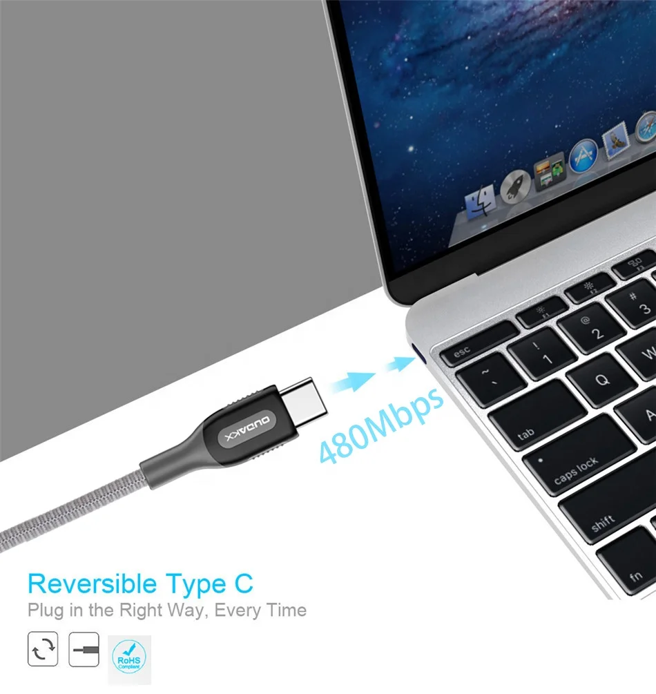 Супер высокая скорость USB-C USB 2,0 Type-C и USB C 2,0 мощность доставки PD кабель для зарядки 5V/3A кабель со штыревыми соединителями на обоих концах для подключения кабеля