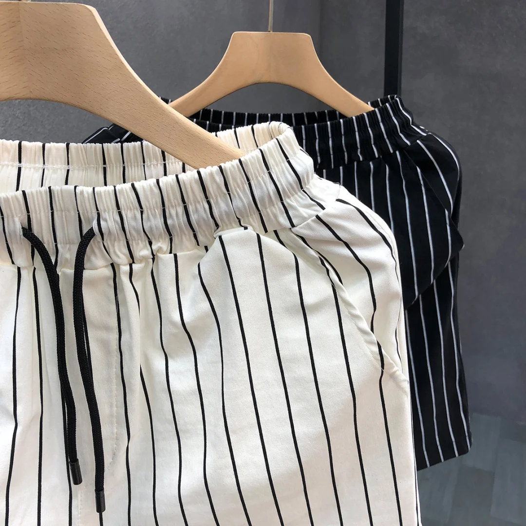 Korean Style Trendy Men's Mid Waist Casual Shorts Breathable All-season Wear Slim Fit Soft Daily Leisure Sports Versatile Shorts