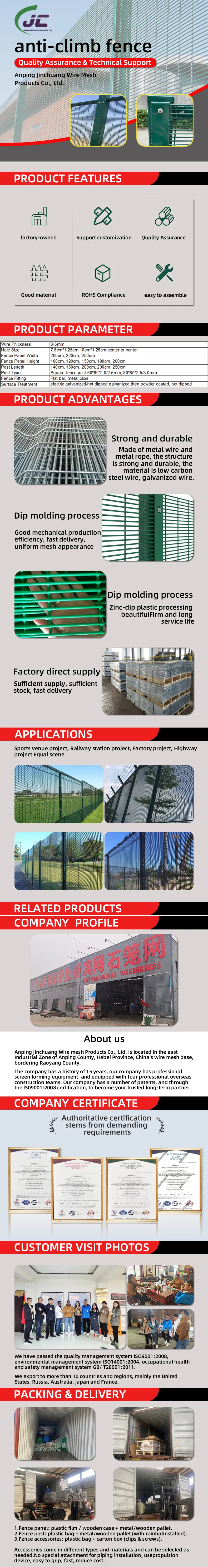 358 Customize Prison  anti cut  anti climb Mesh fence