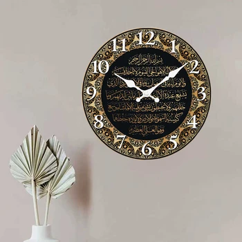 Manufacturer Wholesale 10-Inch Retro Religious Text Wooden Wall Clock Modern MDF Silent Decorative Clock Popular Cross-Border
