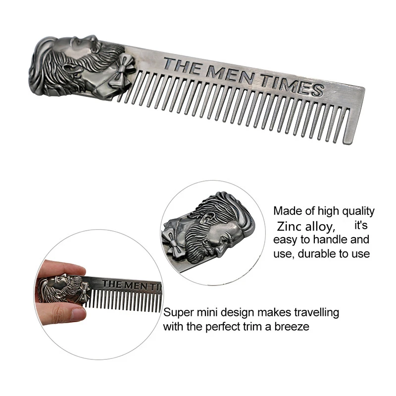 Vintage Multifunctional Mens Styling Shaping Tool Metal Hair And Beard  Barber Comb - Buy Metal Beard Comb,Beard Comb,Beard Styling Comb Product on  