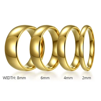 Top Sell 6mm 8mm Gold Tungsten Wedding Ring Set for Couples Forever Love Gold Ring Designs for Lovers