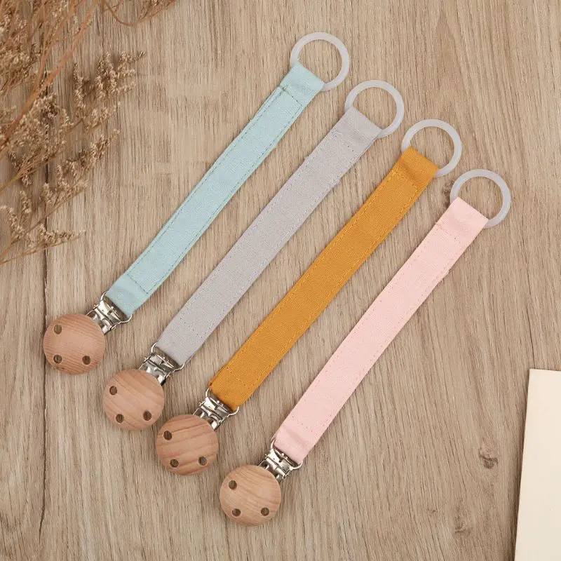 Baby Toddler Dummy Pacifier Leather Soother Nipple Clip Chain Holder Strap 