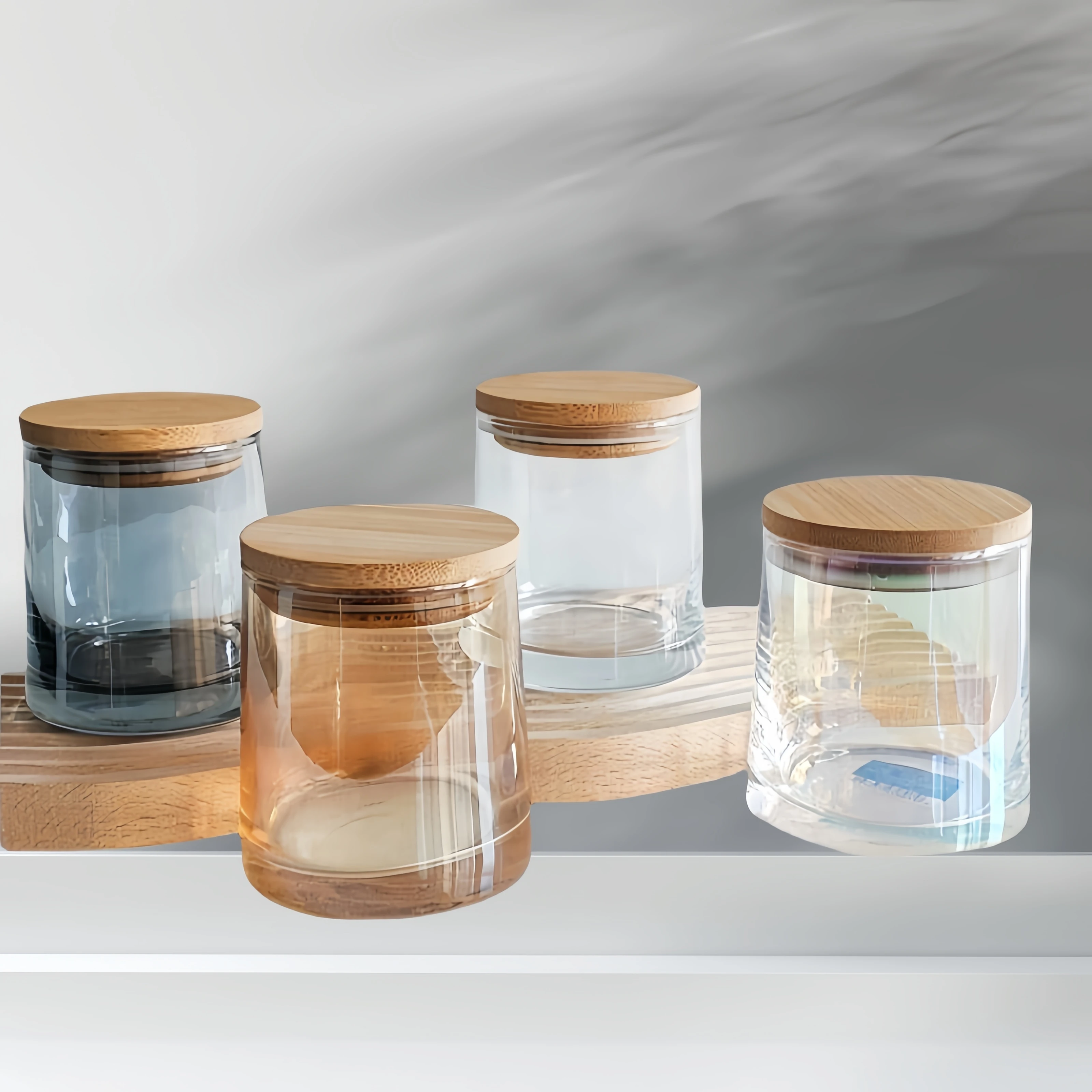 Wholesale Custom Multicolor Latest Luxury Multipurpose Unique Style Glass Candle Jar Without Lid