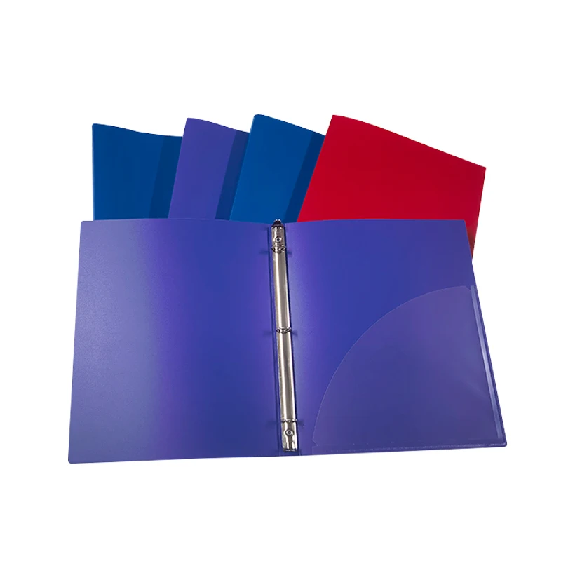 Factory Supply Custom Logo 1 Inch 3 Ring Binder File Folder PP Foam Plastic Office Filing Various Sizes Loose Leaf 3D Binder