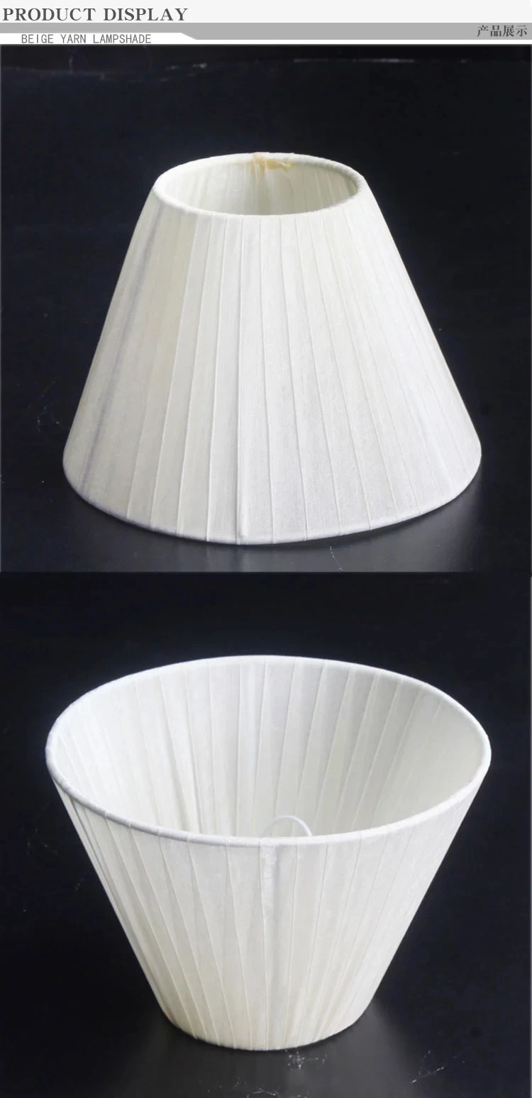 Hot Selling Round Pvc+fabric Lampshade Hardback Pleated Lamp Shade For