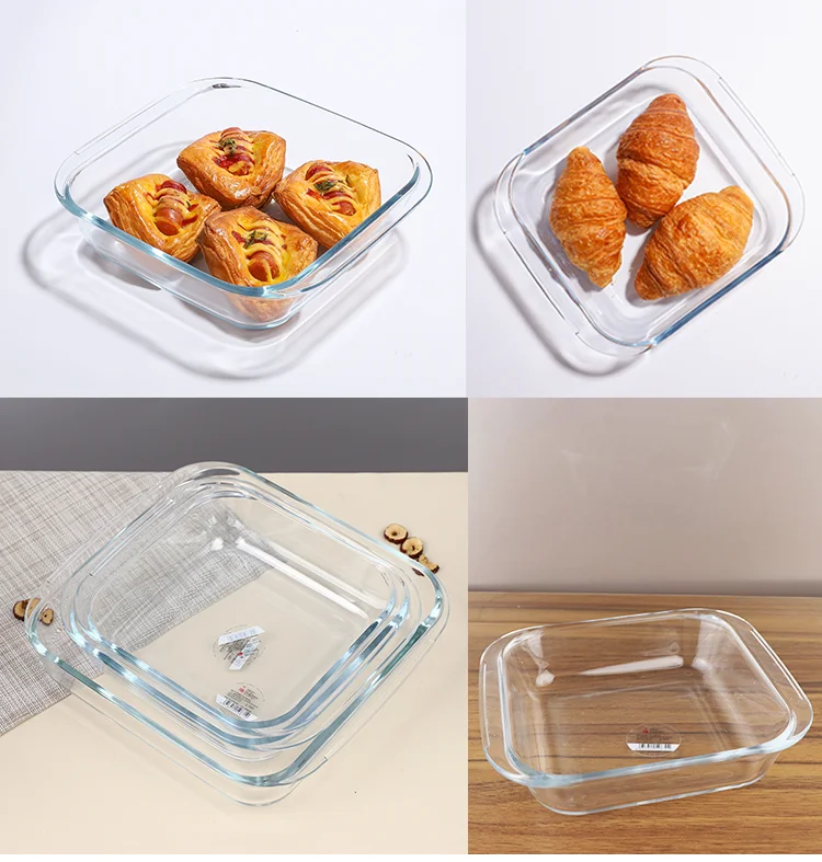 Wholesale Customized High Borosilicate Glass Bread Baking Pan Pyrex