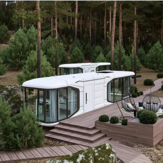 Modular Luxury Prefab Steel Smart Tiny Space Capsule Home
