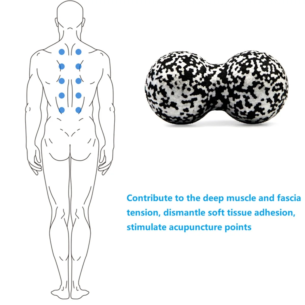 Расслабляющий массажер на заказ для всего тела, массирующий массаж тела, арахис, двойной роликовый Массажный мяч, набор