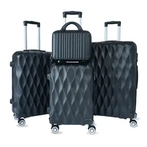 Manufacturer Customized 12/20/24/28 Inch ABS Universal Wheel Trolley Case Four-Piece Set Soft Polyester Lining Waterproof PP Bag