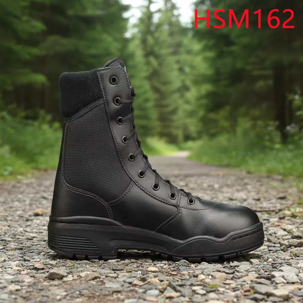 LXG,Wild Camping No-marking Utility Black Combat Marching Boots Multi-purpose Hard Rubber Outsole Men's Tactical Boots HSM162