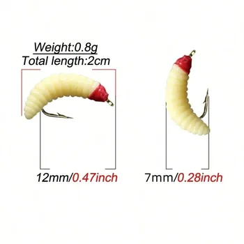 Custom PVC Luya Bait Set with Noodle Worm Soft Bait Bionic Hook Maggot for Grass Carp Fishing – Soft Lure – view 5