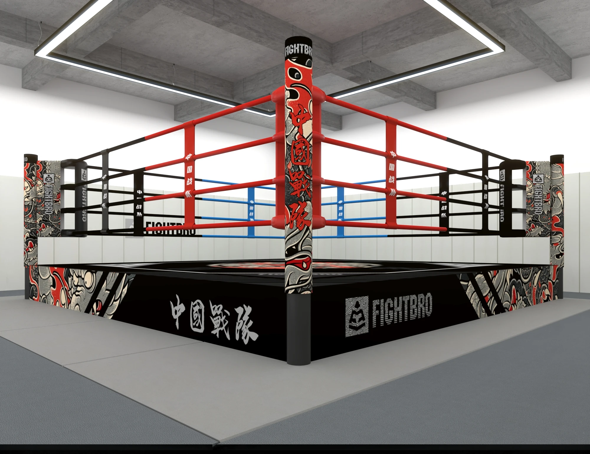 Боксерский ринг для продажи 4-7 м предназначенный соревнований по кикбоксингу используемых в славных и ФС-соревнованиях