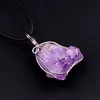 Ametista (argento con cordino in pelle)