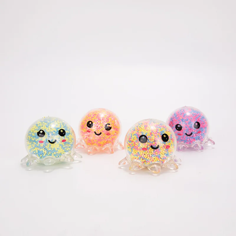 EE1039 LED Squishy Balls in Octopus TPR Water Beads Ball Sensory Toys Kids Luminous Light up Octopus Water Beads Stress Ball