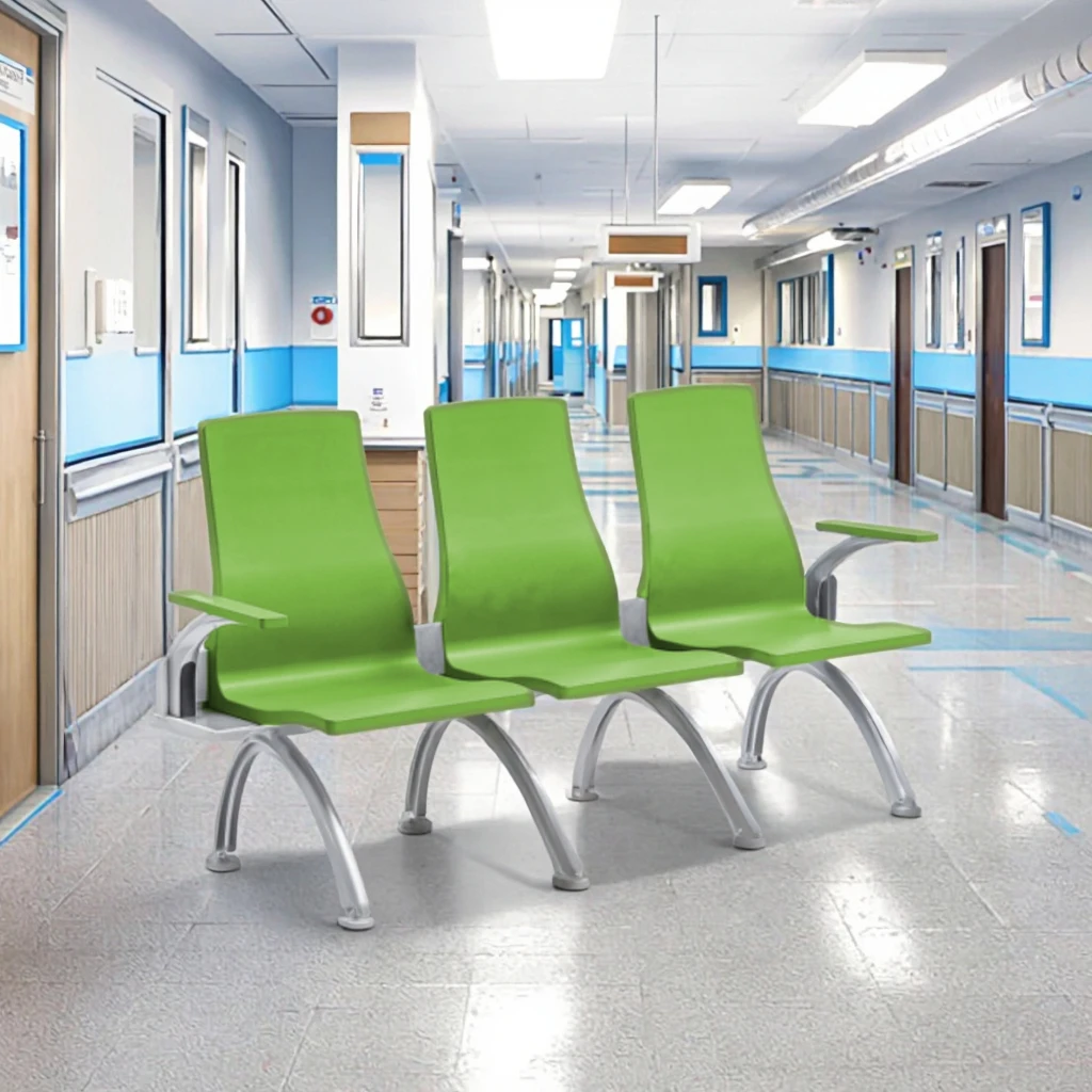Sleek Contemporary Cantilever Design Monoblock Seats Hospital Modernized 4