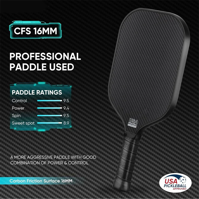 USAPA Approved Stock Custom LOGO 16mm 3K GEN 2 3 Pickleball Paddle Carbon Surface T700 Raw Carbon Fiber Pickleball Paddles 2024 factory