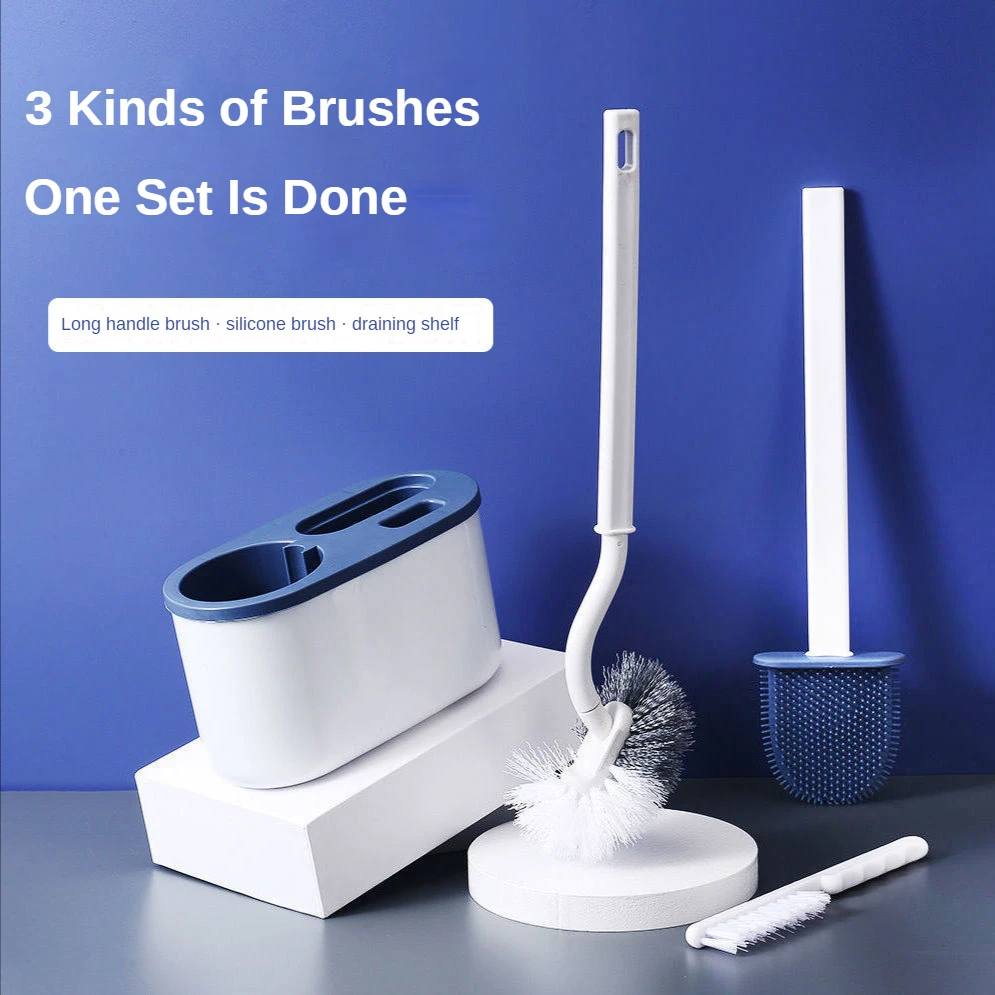 3 In 1 Bathroom Toilet Brush Household Bathroom Accessories No Dead