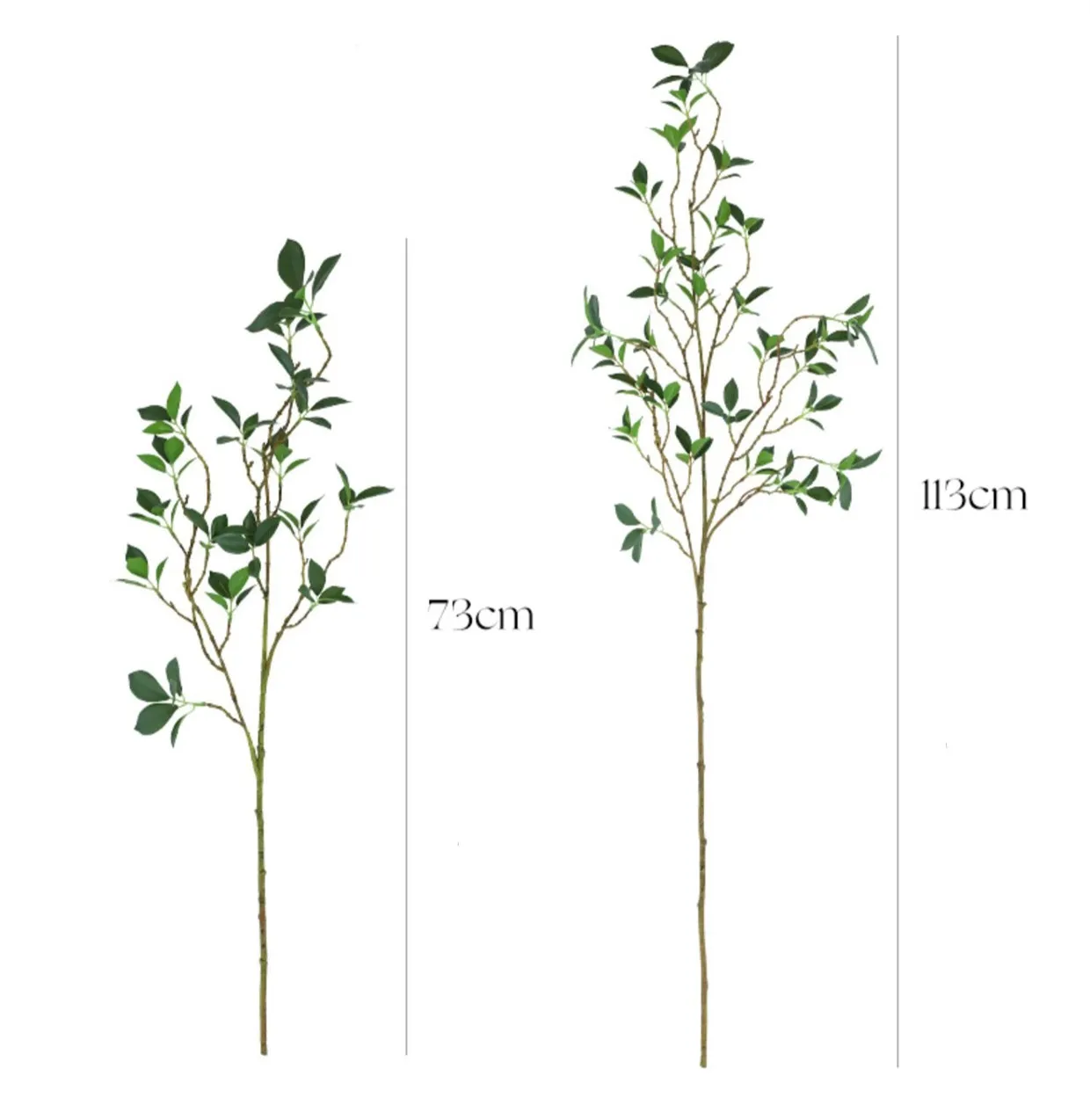 E119 Wholesale Greenery Artificial Branches Leaves Artificial Green