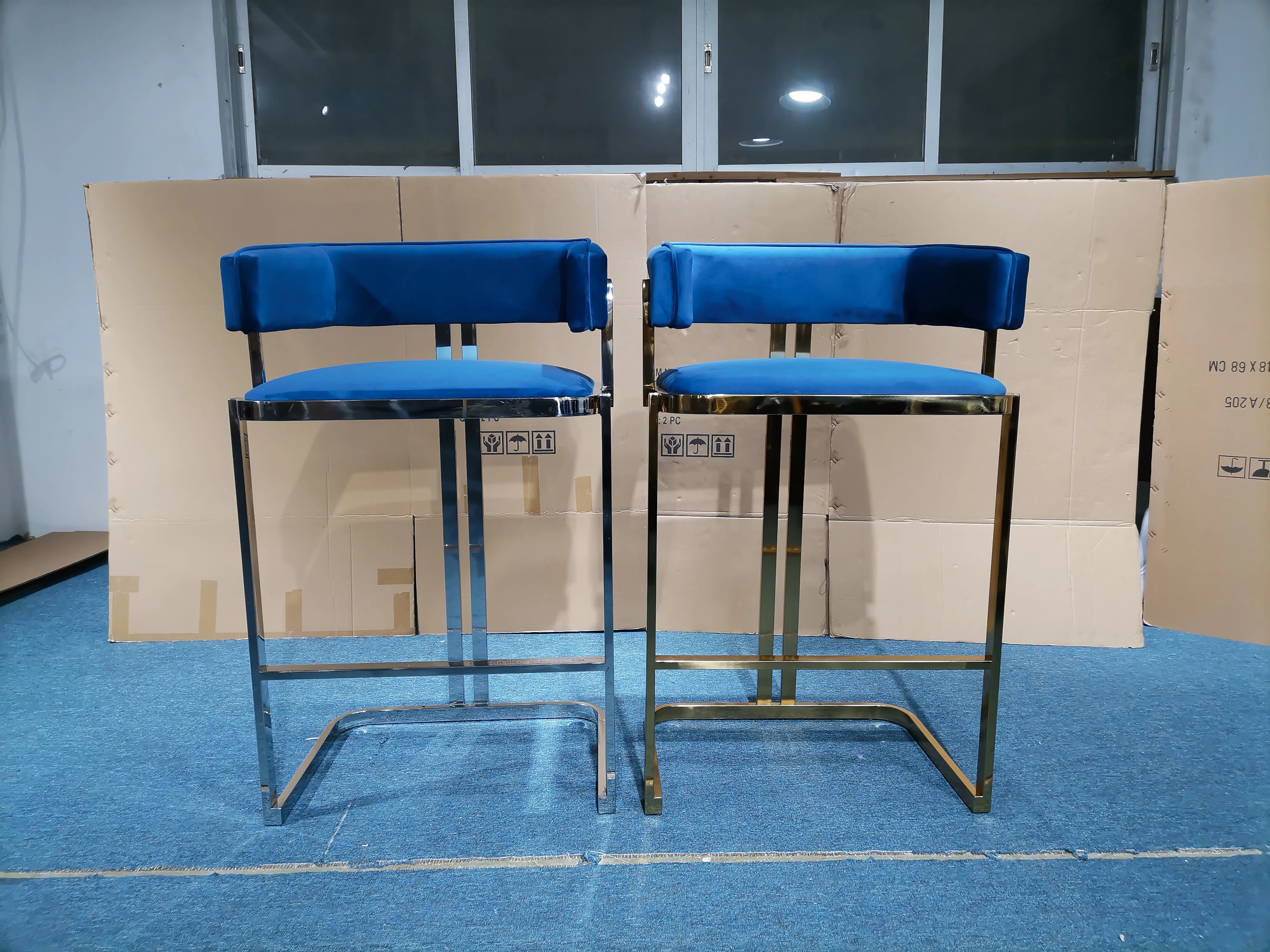 PURUO современная мебель для дома отеля ресторана стальная железная рама Бархатная ткань Золотой барный